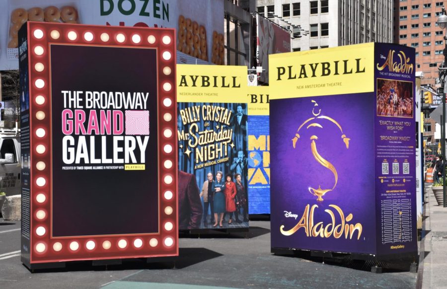 Broadway+playbills+takeover+Times+Square