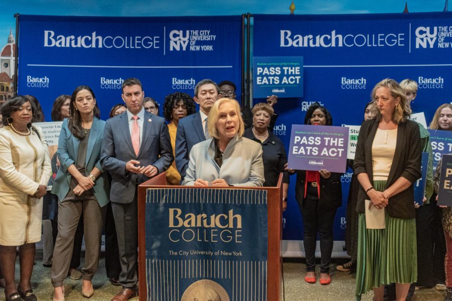 Gillibrand+Advocates+for+EATS+Act+at+Baruch