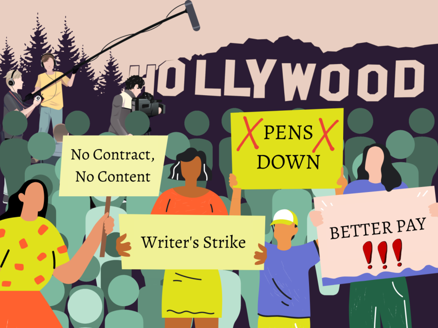 Writers+Guild+of+America+members+strike+for+better+labor+conditions